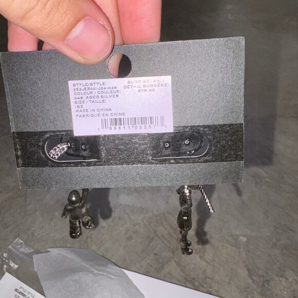 Heaven by Marc Jacobs Earrings Deftones Aged Silver Earings Deftones Cowboy NWT - Picture 7 of 8